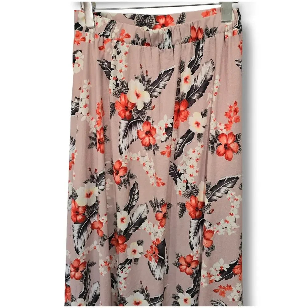 SHEIN Women's pink floral fly-away lined maxi skirt - small - Picture 4 of 11